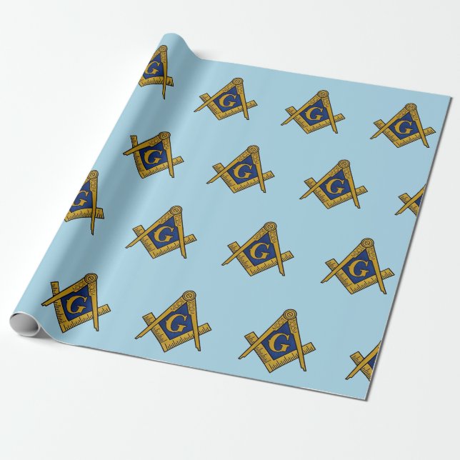 Papier Cadeau Freemason Masonic Carré et Compass Freemasony (Déroulé)