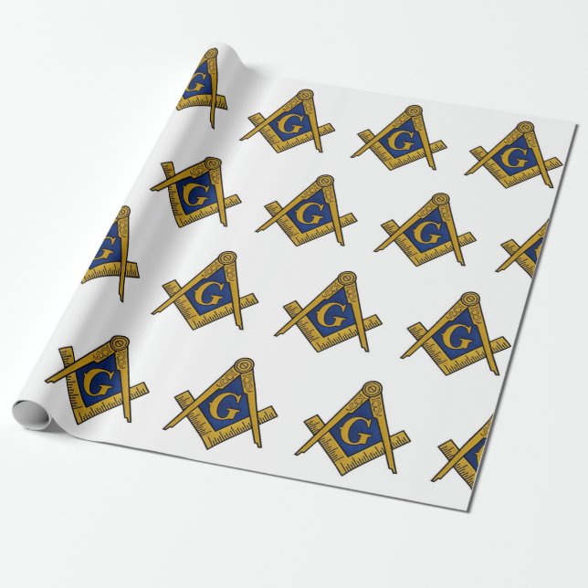 Papier Cadeau Freemason Masonic Carré et Compass Freemasony (Déroulé)