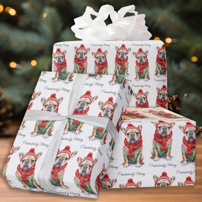 Papier Cadeau French Bulldog Personnalisé Amoureux des chiens No (Créateur téléchargé)