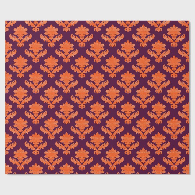 Papier Cadeau French Tapestry Orange Burgundy (Plat)