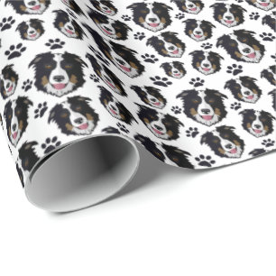 Papier Cadeau Frontale écossaise frisonnante Collie Mouton Chien