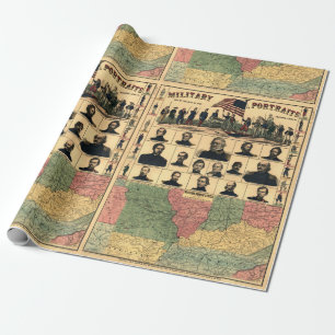 Papier Cadeau Frontière de guerre civile Portraits militaires 18