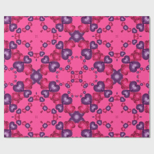 Papier Cadeau Frottes cardiaques, Pink-Purple 01-GIFT WRAPPING P