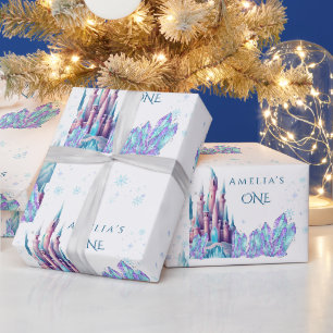 Papier Cadeau Frozen 1er Anniversaire Carte Château Premier Anni