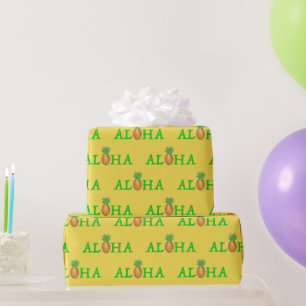 Papier Cadeau Fruit d'ananas de l'île tropicale d'Hawaï ALOHA