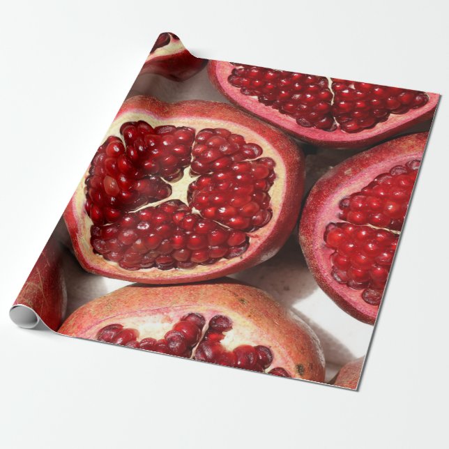 Papier Cadeau Fruit de grenade juteux (Déroulé)