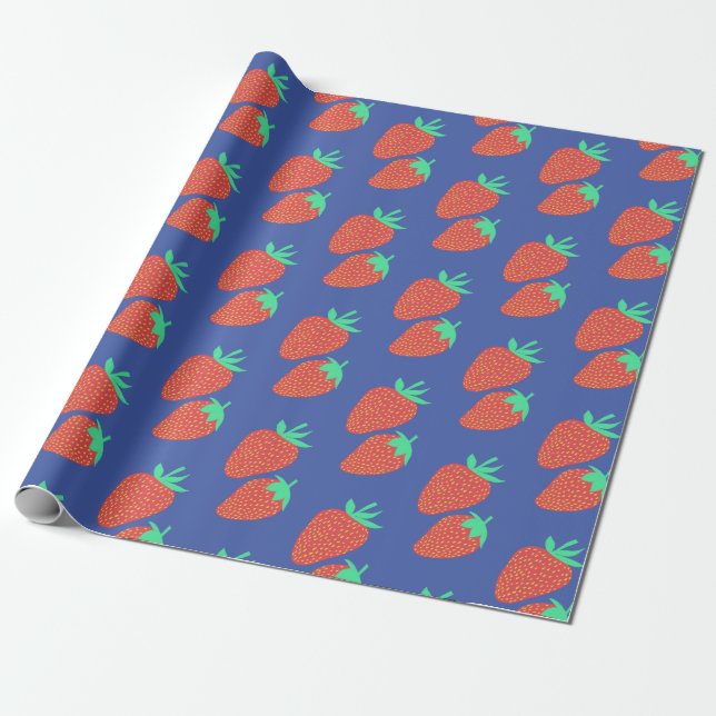 Papier Cadeau Fruité Fruity Fun Motif Rouge (Déroulé)