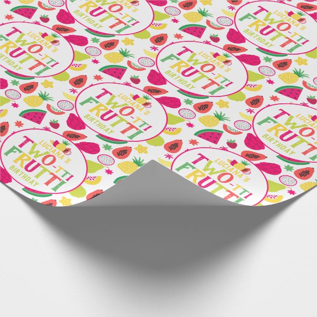 Papier Cadeau Fruits à deux tti fête d'anniversaire 2 Anniversai (Coin)