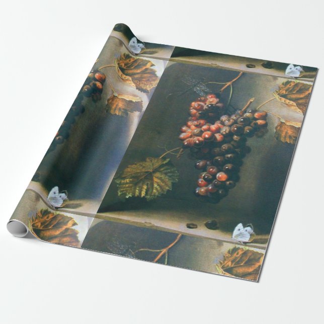 Papier Cadeau FRUITS DE SAISON, Raisins rouges PROSPÉRITÉ, Papil (Déroulé)