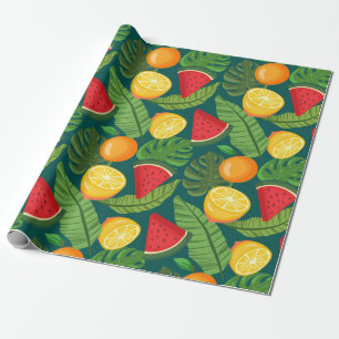 Papier Cadeau Fruits tropicaux