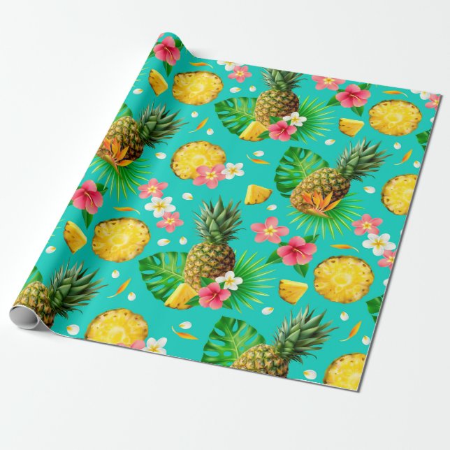 Papier Cadeau Fruits tropicaux (Déroulé)