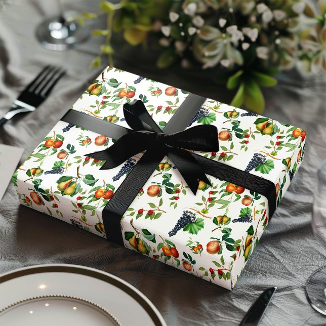 Papier Cadeau Fruits vintages (Créateur téléchargé)