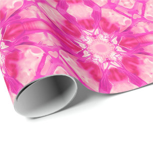 Papier Cadeau Fuchsia et Pastel Pink Tie Dye Motif