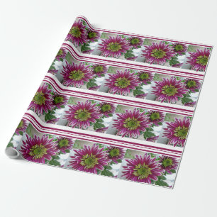 Papier Cadeau Fuchsia Pink Chrysanthemums Collage papier