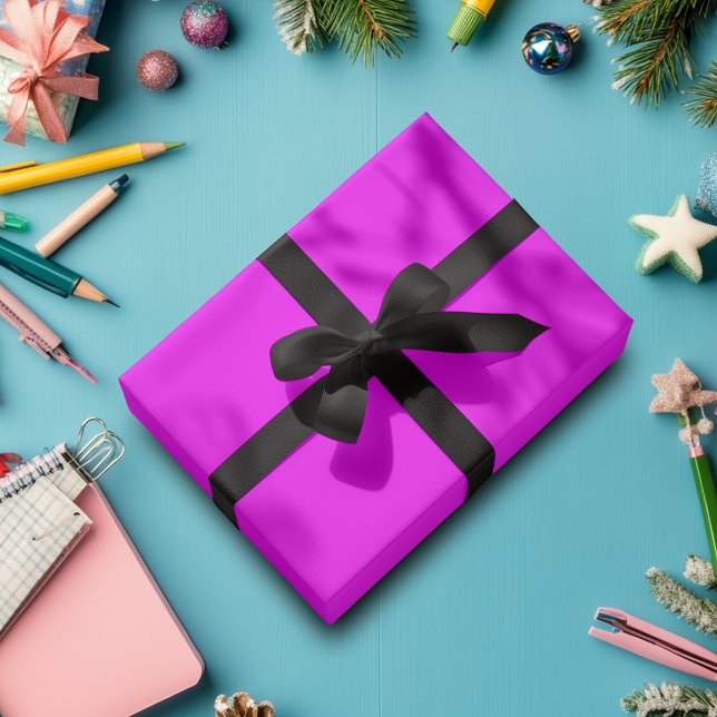 Papier Cadeau Fuchsia Uni | Classique | Élégant (Créateur téléchargé)