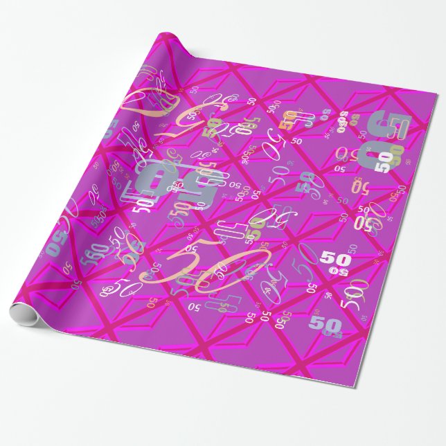 Papier Cadeau Fuchsia Union Jack (Déroulé)
