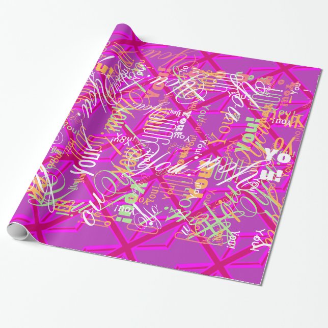 Papier Cadeau Fuchsia Union Jack (Déroulé)