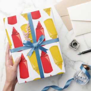 Papier Cadeau Fun BBQ Ketchup Mustard papier d'emballage