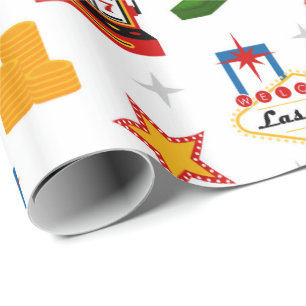 Papier Cadeau Fun Casino motif papier d'emballage
