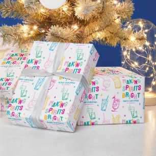 Papier Cadeau Fun Coloré Rendre les esprits brillants' Noël