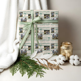 Papier Cadeau Fun Fa La La Bow Vintage Sheet Musique Photo Colla