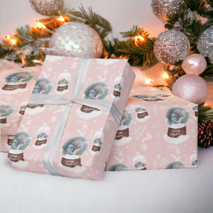 Papier Cadeau Fun joyeux Noël illustration photo snowglobe