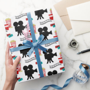 Papier Cadeau Fun Movie Lovers soirée enveloppement carrelé