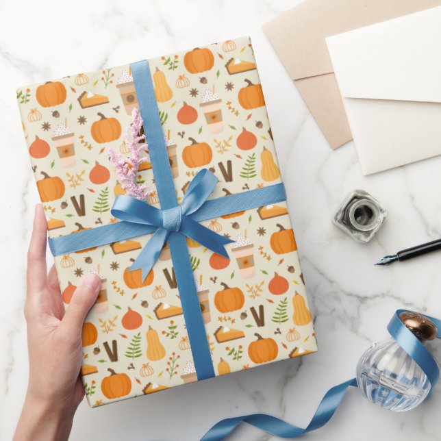 Papier Cadeau Fun Orange Fall Motif (Cadeaux)