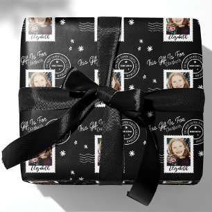 Papier Cadeau Fun Photo Timbre Identificateur Cadeau Ouvert À No