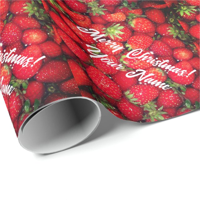 Papier Cadeau Fun rouge fraise sur mesure papier d'emballage de  (Coin rond)