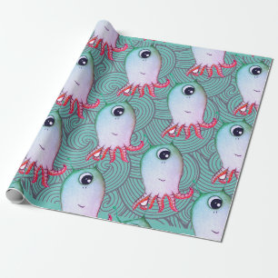 Papier Cadeau FUN SEA MONSTER VAGUES JAPONAISES WAVONS Wrapper P