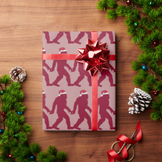 Papier Cadeau Fun & Whimssical Bigfoot en Red Santa Hat Noël
