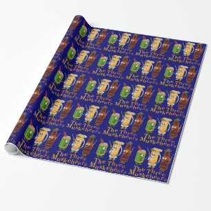 Papier Cadeau Funky Beer Pun Trois Muskebeers Humoristique