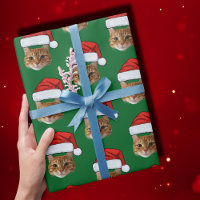 Funky Custom Face Chat Photo Santa Hat Noël
