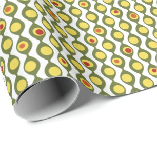 Papier Cadeau Funky Retro Perle d'Olive Personnalisé Couleurs Mo