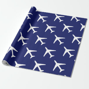 Papier Cadeau Funky White Plane Blue Arrière - plan Pilot Aviati