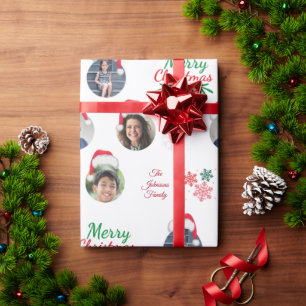 Papier Cadeau Funny Ajouter Famille Membre 4 Photos Collage Sant