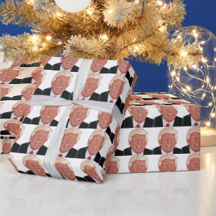 PAPIER CADEAU FUNNY ANGRY DONALD TRUMP JOURNAL DE NOËL