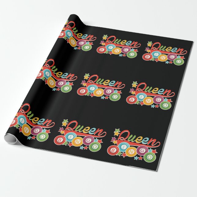 Papier Cadeau Funny Bingo Girl Bingo Balls Queen (Déroulé)