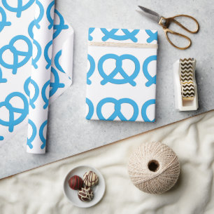 Papier Cadeau Funny Blue Pretzel Motif allemand Oktoberfest