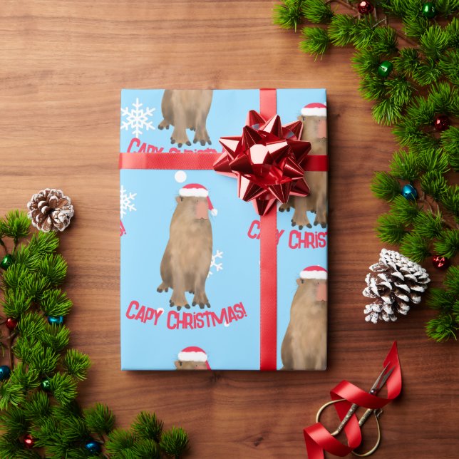 Papier Cadeau Funny Capy Noël Capybara Pun Holiday (Cadeau de vacances)