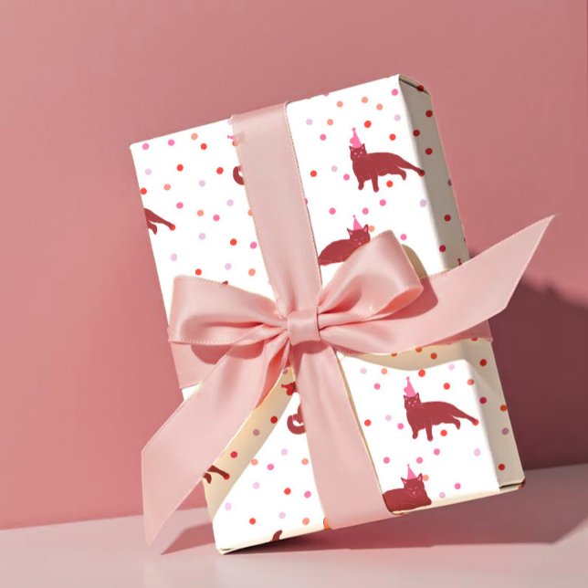 Papier Cadeau Funny Cats cute Purrfect Birthday Party (Créateur téléchargé)