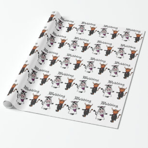 Papier Cadeau Funny Cow and Bull Mariage