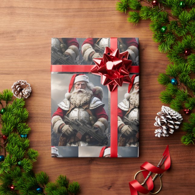 Papier Cadeau Funny Effrayant Père Noël Naughty List (Cadeau de vacances)