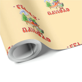 Papier Cadeau Funny Feliz Navidad Cute Christmas Chili