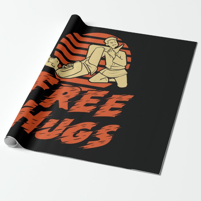 Papier Cadeau Funny Free Hugs - Brésilien Jiu-Jitsu, BJJ Cadeau (Déroulé)