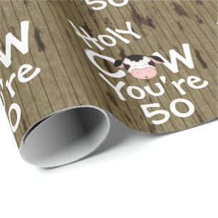 Papier Cadeau Funny Holy Cow Vous avez 50 ans Humoristique Anniv