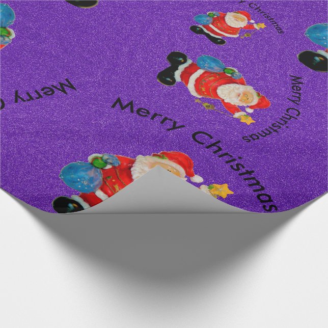 Papier Cadeau Funny Jolly Père Noël Père Noël Violet (Coin)