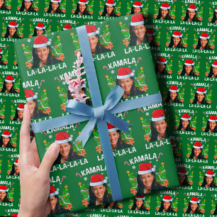 Papier Cadeau Funny Kamala Harris 2024 Noël Vert