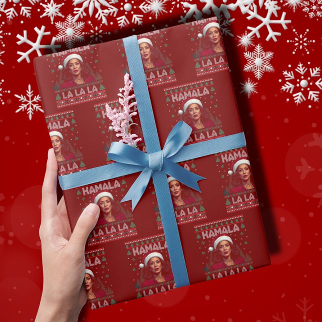Papier Cadeau Funny Kamala Santa Claus Noël Vilain Cadeau (Créateur téléchargé)